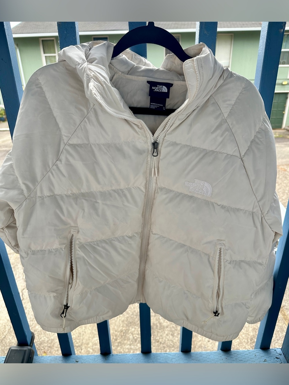 North Face Hydrenalite White Down Hoodie/Puffer Jacket with Hood, Size XL